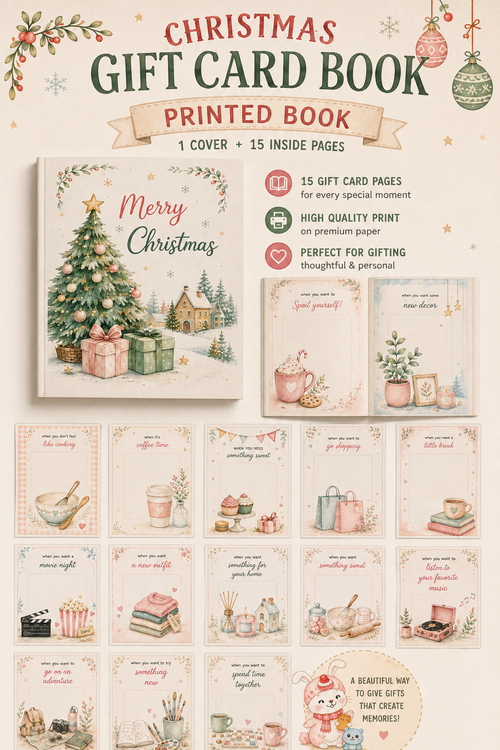 Pastel Christmas Gift Card Book