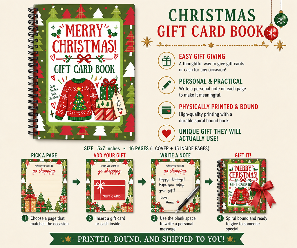Christmas Gift Card Book – 20 Pages of Holiday Surprises