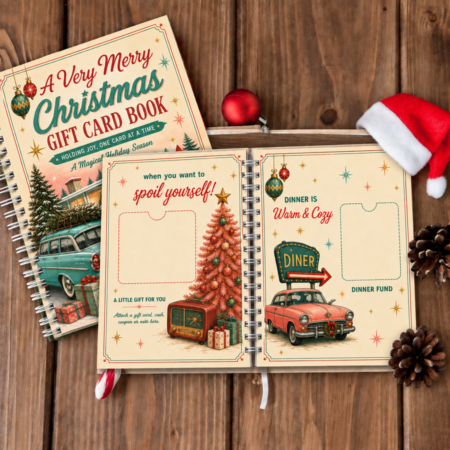 Retro Christmas Gift Card Book