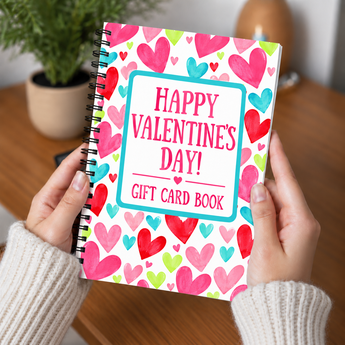 Valentine Gift Card Book with Envelope – 16 Themed Pages